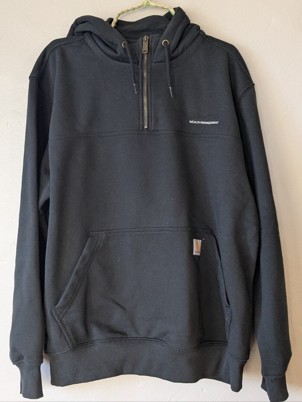 Carhartt Rain Defender Loose Fit Quarter-Zip Hoodie | Black | Size Large